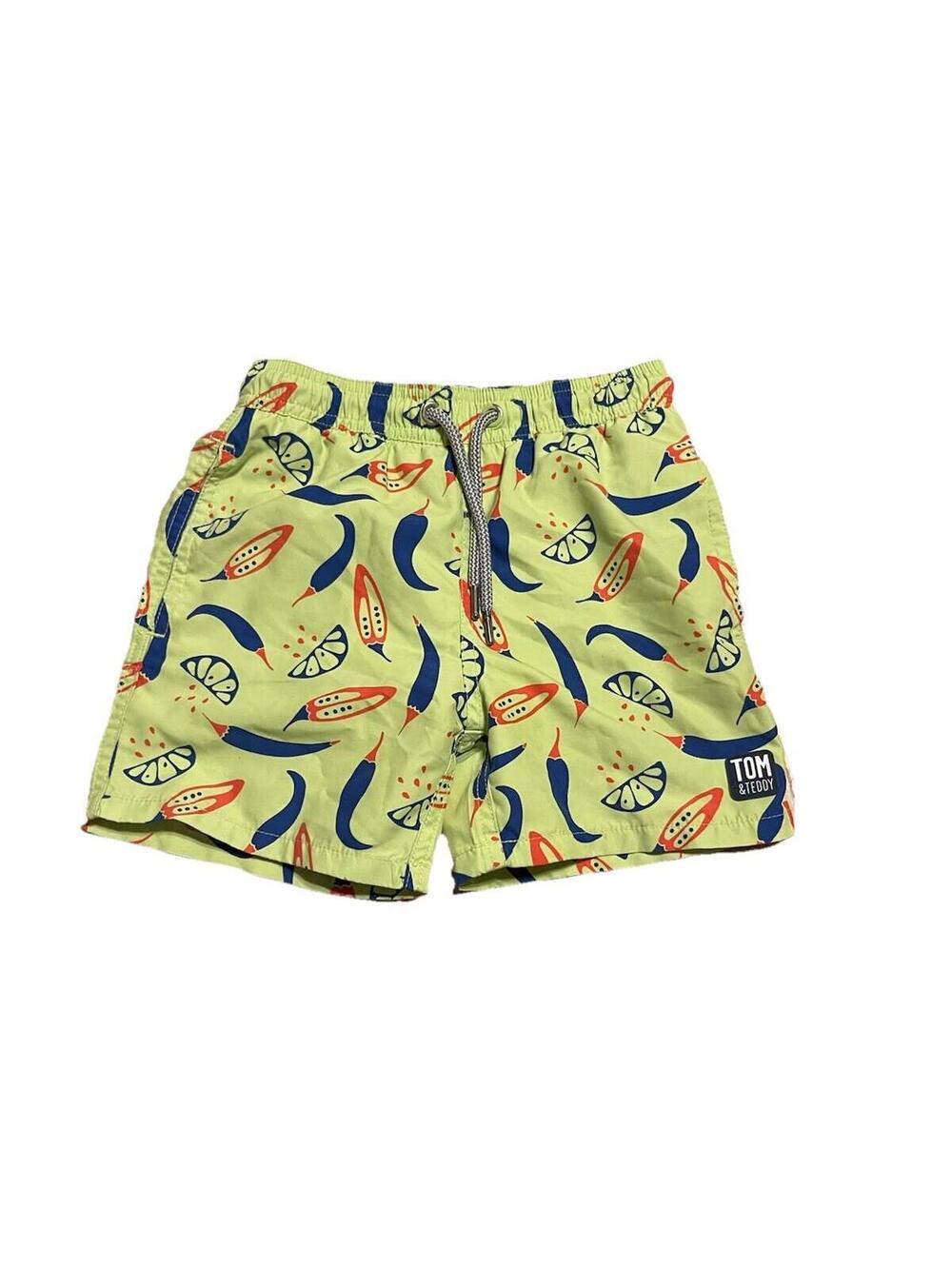 Tom‎ & Teddy Boys Size 5-6 Lined Swim Trunks Adjustable Waist H99